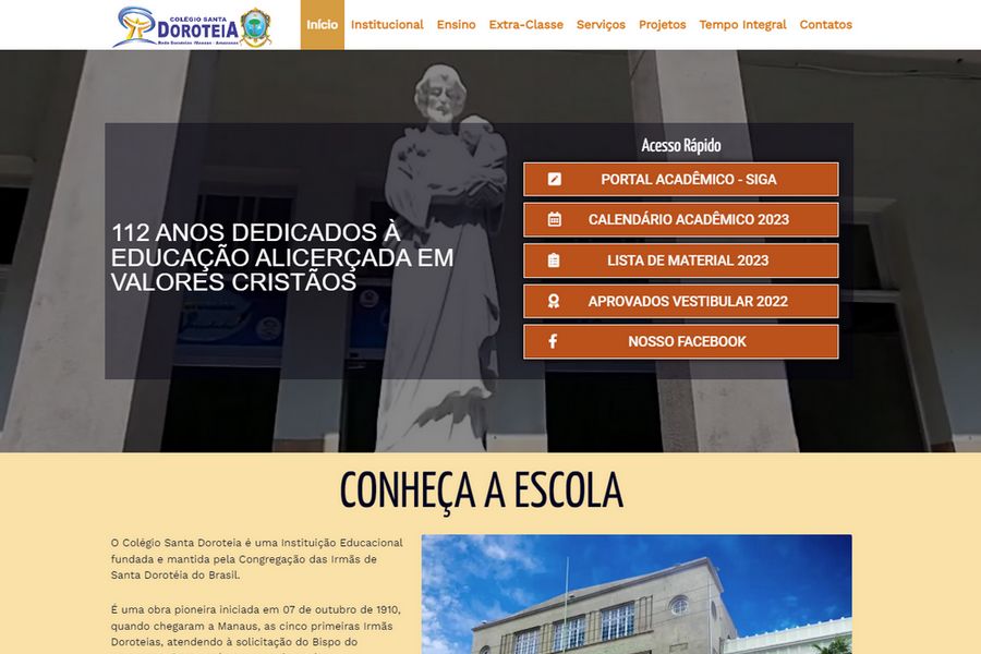 Remodelagem do site Colégio Santa Doroteia em Manaus